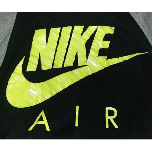 Nike Air Hoodie Boys Size Large Grey Black Preowned - Picture 2 of 4